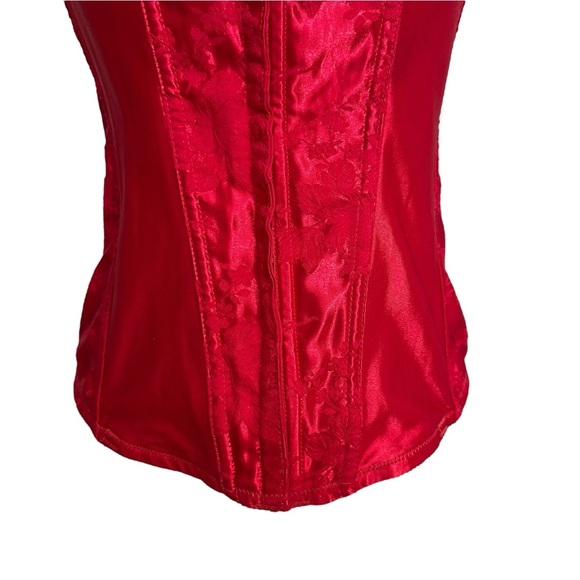 EMPIRE Intimates Red Satin Jacquard Corset Top Lingerie Victorian Edwardian 40 - Picture 4 of 16